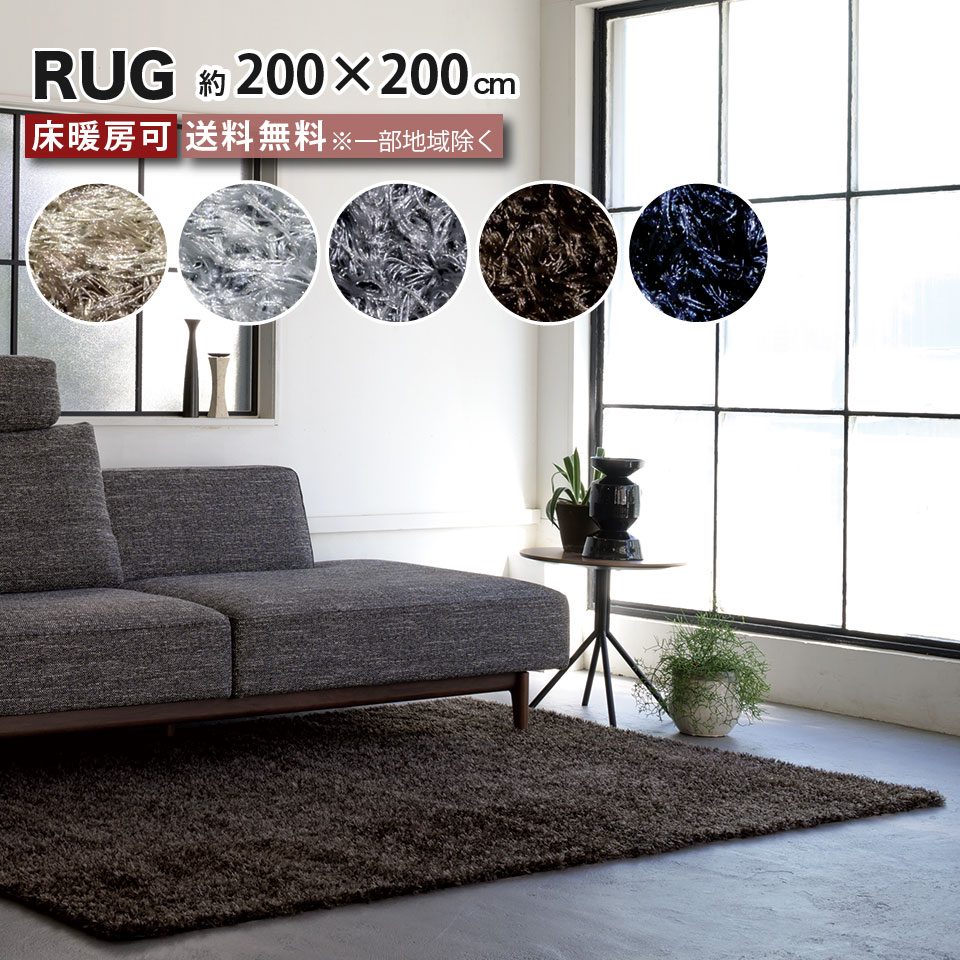樂天商城 - ラグ 高級ラグ 200×200cm 床暖房可 毛の長さループ1.5cm 絨毯 敷物 完成品 ブランドラグ カーペット ラグマット 防炎 耐久 北欧 モダン ベージュ シルバーグレー グレー ブラウン ネイビー 新生活 moderato3