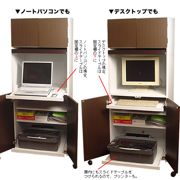 パソコンデスク キャビネット PCデスク 省スペース ◆日本製 パソコン プリンター 収納 通販 ラック 収納 送料無料 モデラート [2]