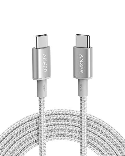 【200円引クーポン付】 アンカー Anker USBケーブル 高耐久ナイロン USB-C USB-C ケーブル 100W USB PD対応 MacBook Pro/Air iPad Pro/Air iPad Air 5 Galaxy S20 Pixel LG 対応 (3.0m シルバー) 翌日配達 送料無料