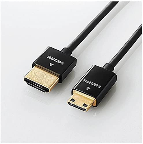 【ポイント2倍】 【200円引クーポン付】 エレコム HDMI - mini HDMI ケーブル 2m 4K×2K対応 スーパースリム ブラック 送料無料