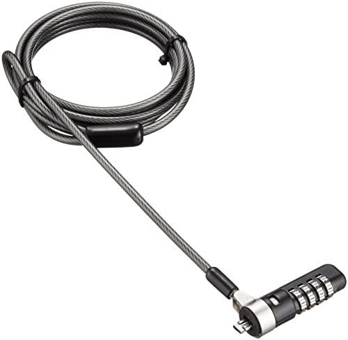 【ポイント2倍】 【200円引クーポン付】 エレコム セキュリティワイヤー 4連ダイヤル錠 首振り90度 ヘッド部360度回転 ESL-38 送料無料