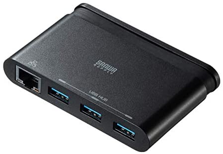 【ポイント2倍】 【300円引クーポン付】 サンワサプライ LANアダプタ付きUSB Type-Cハブ USB-3TCH10BK 送料無料