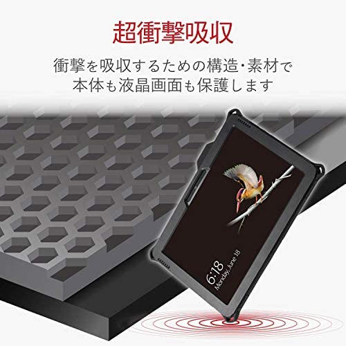 【ポイント2倍】 【300円引クーポン付】 エレコム Surface Go ケース フルプロテクトケース ZEROSHOCK 耐衝撃 ショルダーベルト付 ブラック 送料無料