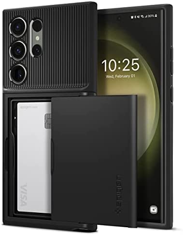 Rakuten - 【ポイント2倍】 【クーポン付】 Spigen Galaxy S23 Ultra ケース カード [ SC-52D | SCG20 ] シュピゲン 収納 MIL規格取得 耐衝撃 指紋防止 傷防止 衝撃 吸収 二重構造 スリム・アーマー CS ACS05628 (ブラック) 送料無料