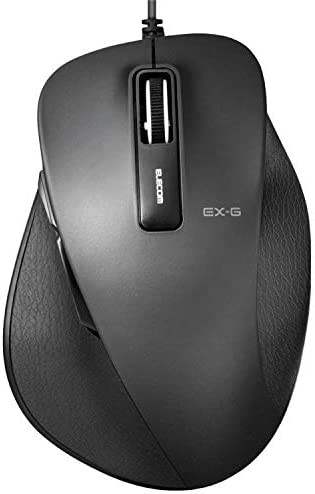 【500円引クーポン付】 エレコム マウス 有線 Mサイズ 5ボタン (戻る・進むボタン搭載) BlueLED 握りの極み ブラック M-XGM10UBBK 送料無料