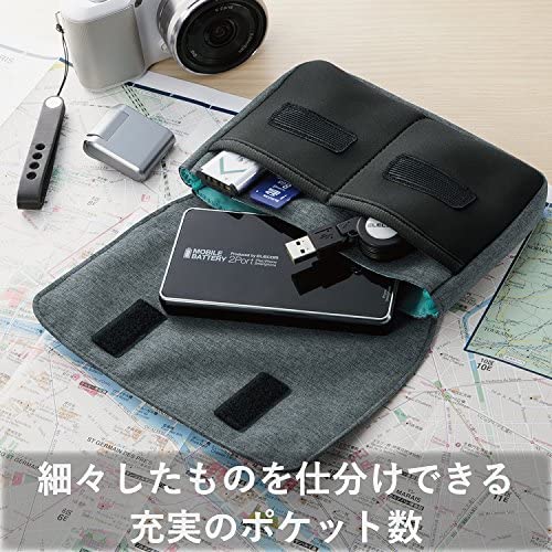 【ポイント2倍】 【クーポン付】 エレコム ガジェットポーチ バッグインバッグ ガジェット ポーチ 収納ポーチ フラップタイプ コンパクト Mサイズ ブラック 送料無料 moderatoshop-10062584 モデラート ガジェットショップ サンプル画像3
