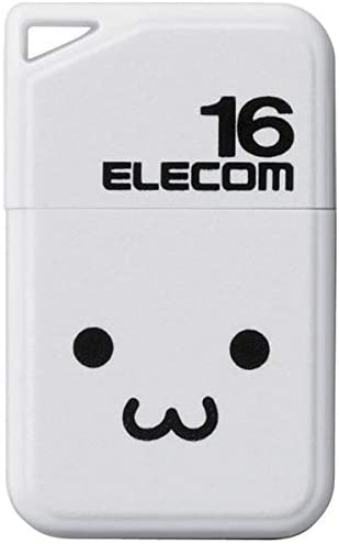 エレコム USBメモリ 16GB USB2.0 小型 ストラップホール キャップ付き ホワイト MF-SU2B16GWHF