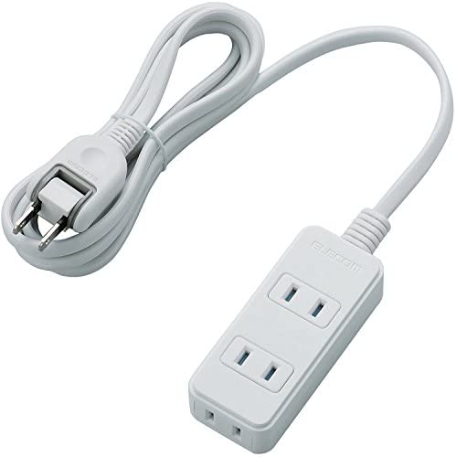其它 - 【ポイント2倍】 【クーポン付】 エレコム 電源タップ 雷ガード スウィングプラグ ほこりシャッター付 3個口 2m ホワイト T-KST02-22320WH 送料無料