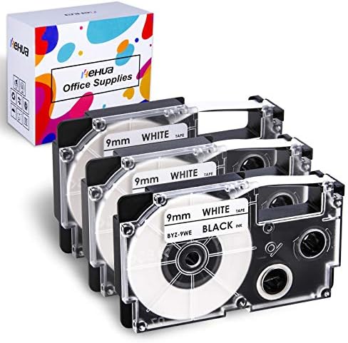 ネームランドテープ9mm 白底黒文字 カシオ互換テープ9mm 強粘着 防水 XR-9WE 3個入り 送料無料