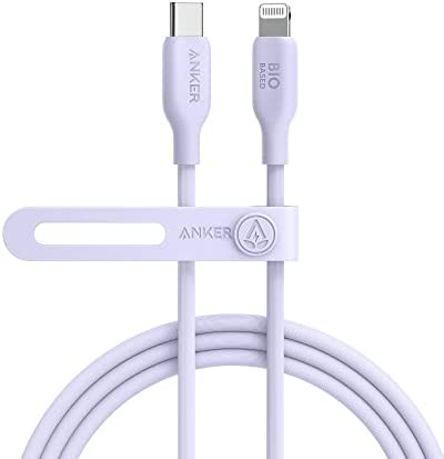 【200円引クーポン付】 アンカー Anker 541 エコフレンドリー USB-C & ライトニング ケーブル MFi認証 植物由来素材 急速充電 環境配慮 iPhone 14 / iPhone 13 / 13 Pro / 12 / 11 / X/XS/XR / 8 Plus 各種対応 (1.8m パープル) 送料無料