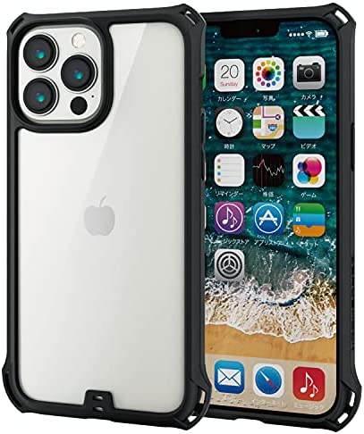 Rakuten - 【ポイント2倍】 【クーポン付】 エレコム iPhone 13 アイフォン Pro Max/ハイブリッドケース/ZEROSHOCK/ブラック 送料無料