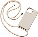 【200円引クーポン付】 エレコム iPhone 14 / 13 ケース アイフォン カバー ショルダーストラップ付き 長さ調節可能 シリコン ストラップホール...