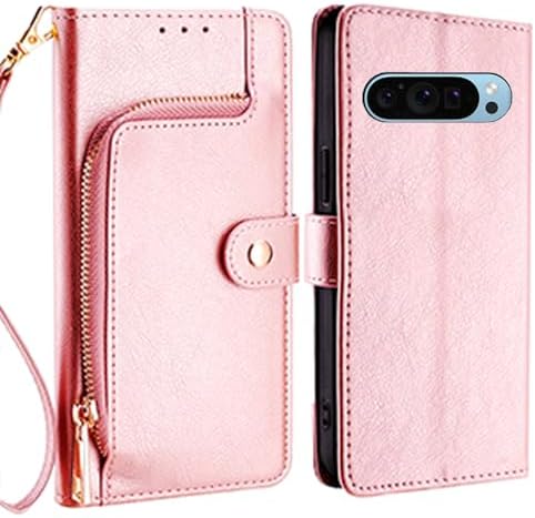 Rakuten - 【ポイント2倍】 【クーポン付】 Pixel 9/Google 9 Pro ケース 財布型 グーグル ピクセル9 プロ 手帳型 ストラップ付き 小銭入れ 大容量 2枚カードスロット COCOCLOUD ピンク