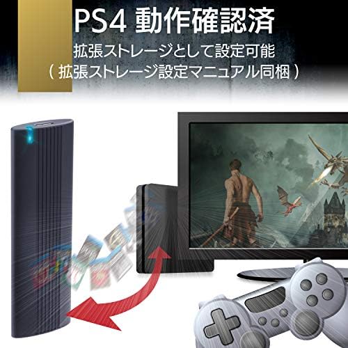 【1,000円引クーポン付】 外付けSSD ポータブル USB3.2(Gen2)対応 Type-C 1TB PS5/PS4(メーカー動作確認済) ブラック ESD-EH1000GBK