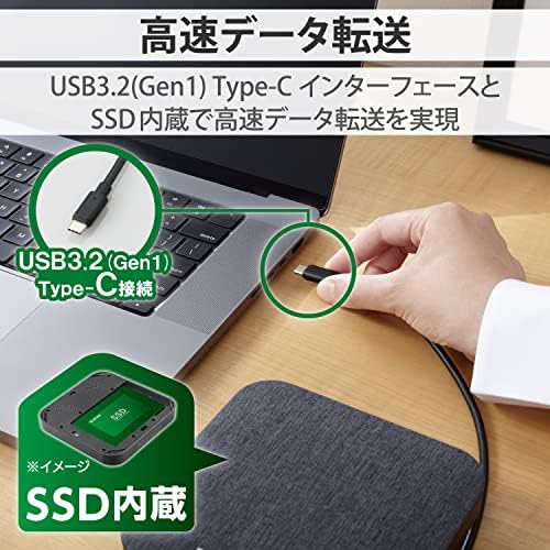 【ポイント2倍】 【クーポン付】 エレコム 外付けSSD ドッキングステーション機能付 500GB [HDMI/USB-C/USB-A/USB PD 100W対応] Mac/iPad/Windows対応 ESD-DSA0500GBK - Image 3