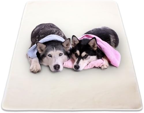 【300円引クーポン付】 洗える ペットシーツ 特大 おしっこマット 防水 床保護 ペットマット 丸ごと洗える わんこが思いっきり遊べる (165×122cm(1枚), ホワイト)