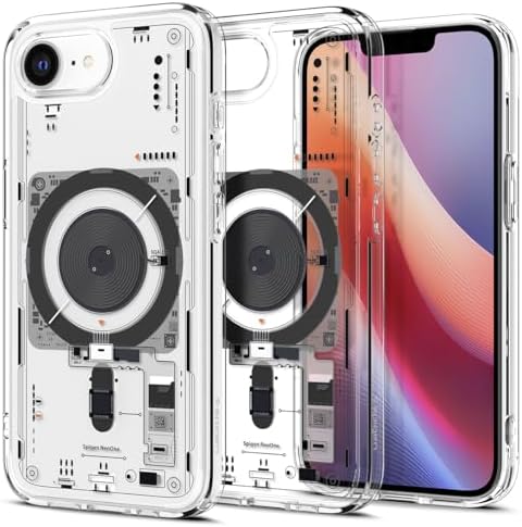Rakuten - 【ポイント2倍】 【クーポン付】 Spigen iPhone 16e ケース MagSafeアクセサリー対応 マグネット搭載 半透明 ストラップホール 立体的プリント 米軍MIL規格 ウルトラ・ハイブリッド・マグフィット ACS09143 (ネオ・ワン)