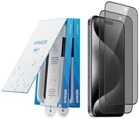 Rakuten - 【200円引クーポン付】 Anker Easy Fit ガラスフィルムキット (のぞき見防止, for iPhone 15 Pro) 2枚セット 保護フィルム プライバシー 全面保護 落下保護 浮き/気泡なし 指紋防止 超スムーズ 米軍MIL規格 耐衝撃 高耐久性 自動吸着 硬度9H 簡単取り付け 8K Ultra HD