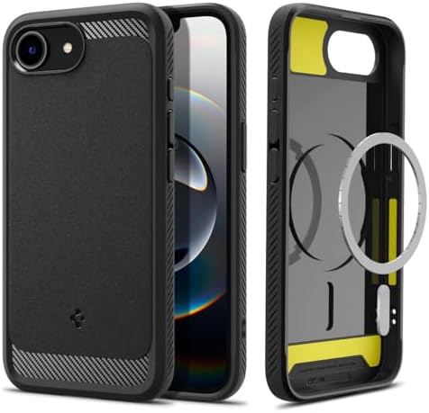 Rakuten - 【ポイント2倍】 【クーポン付】 Spigen iPhone 16e ケース MagSafeアクセサリー対応 マグネット搭載 ストラップホール マット 耐衝撃 米軍MIL規格 ラギッド・アーマー・マグフィット ACS09152 (マット・ブラック)