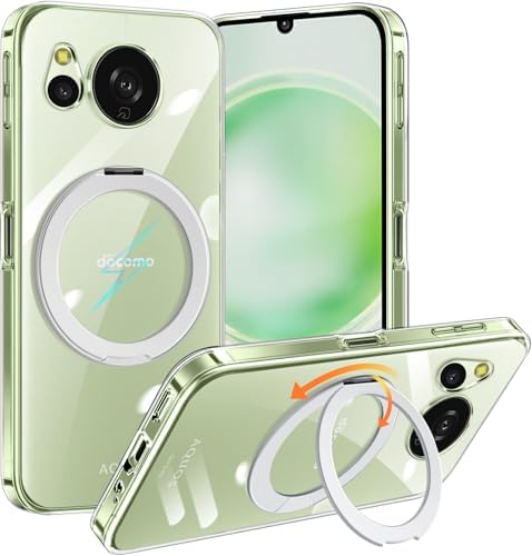 Rakuten - 【ポイント2倍】 【クーポン付】 sense8 ケース クリア 多機能360度回転スタンド マグネット搭載 角度調整 縦横両対応 AQUOS sense8 SH-54D