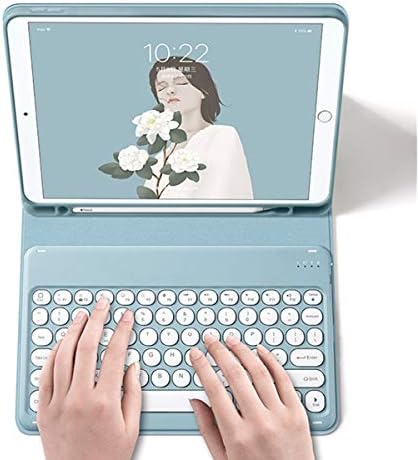iPad Air5 iPad Air4 キーボード ケース 丸型キー カラーキーボード 女性 人気 iPad Air 第5世代 第4世代 分離式 キーボード付き スマート カバー カラフル Apple Pencil 収納可能 (黄色)