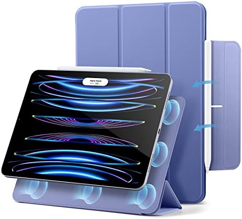 Rakuten - 【ポイント2倍】 【クーポン付】 ESR iPad Pro 11インチ ケース マグネット吸着式 iPad Pro ケース 11インチ 第4/3/2世代対応(2022/2021/2020)用 Pencil 2対応 三つ折スタンド オートスリープ/ウェイク機能 iPad Pro 11 磁気吸着 ケース Rebound Series ラベンダー パープル