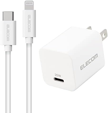 【ポイント2倍】 【200円引クーポン付】 エレコム USB PD対応 20W 充電器 Type-C×1ポート ライトニングケーブル付き(C-Lightning/1.5m) 小型 コンパクト 折りたたみ式プラグ採用 USB-C コンセント iPhone/AirPods/iPod/iPad(Lightning端子) 各種対応 ホワイト EC-AC18WH