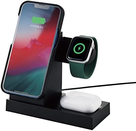 【200円引クーポン付】 エレコム ワイヤレス充電器 マグネット内蔵 7.5W+5W スタンド 3in1 Apple Watch 充電器 はめ込み式 Magsafe規格対応のiPhone 14/13/12、Apple Watch、AirPods 対応 ブラック W-MS06BK 【200円引クーポン付】 エレコム ワイヤレス充電器 マグネット内蔵 7.5W+5W スタンド 3in1 Apple Watch 充電器 はめ込み式 Magsafe規格対応のiPhone 14/13/12、Apple Watch、AirPods 対応 ブラック W-MS06BK