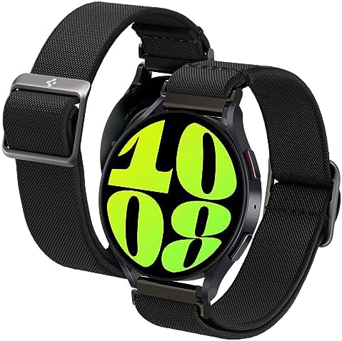 【ポイント2倍】 【300円引クーポン付】 [Spigen] Galaxy Watch バンド ソロループ スポーツ 調整可 ファブリック 一体型 軽量 速乾 柔軟 バンド腕時計 時計バンド ライト・フィット AMP04040 (ブラック)