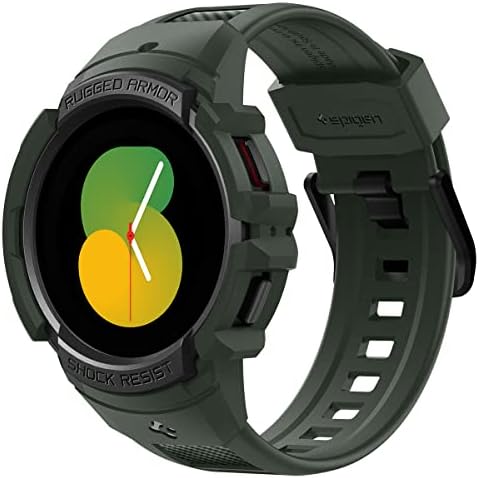 Rakuten - 【ポイント2倍】 【クーポン付】 Spigen Galaxy Watch 5 バンド 44mm 一体型 ケース Galaxy Watch 4 対応 カバー 耐衝撃 PC TPU 二重構造 スポーツバンド 落下 ACS04325 (ミリタリー・グリーン)