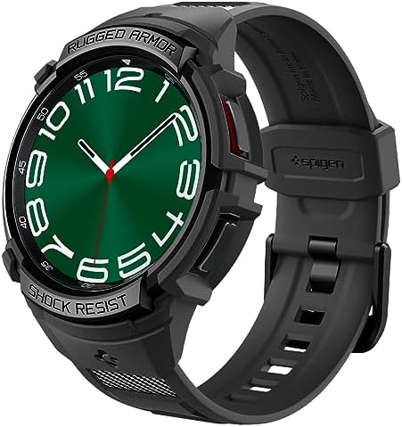 Rakuten - 【ポイント2倍】 【クーポン付】 Spigen Galaxy Watch 6 Classic 47mm バンド 一体型 ケース カバー 耐衝撃 PC TPU 二重構造 スポーツバンド 落下 衝撃 吸収 耐久性 傷防止 ラギッド・アーマー・プロ ACS06488 (ブラック)