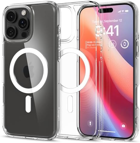 Rakuten - 【ポイント2倍】 【クーポン付】 17年社歴の技術力Spigen iPhone 16 Pro Max ケース MagSafe対応 クリア 透明 ストラップホール 米軍MIL規格 ウルトラ・ハイブリッド・マグフィット ACS07998 (ホワイト)