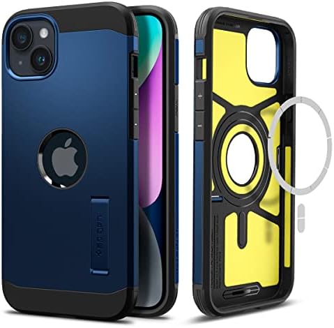 Rakuten - 【ポイント2倍】 【クーポン付】 Spigen iPhone 14 Plus ケース MagSafe 対応 3層構造 スタンド付き マグネット搭載 米軍MIL規格取得 カメラ保護 傷防止 衝撃吸収 ACS04917 (ネイビー・ブルー)