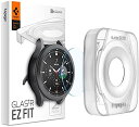 【200円引クーポン付】Spigen EZ Fit ガラスフィルム Galaxy Watch 4 Classic 46mm 用 貼付キット付き Galaxy Watch4 クラシック 46mm 対応 保護 フィルム 2枚入