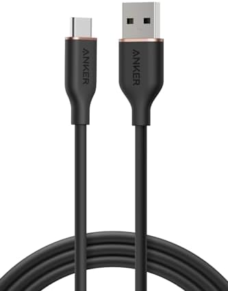 Printer Covers - 【ポイント2倍】 【クーポン付】 USB-C ＆ USB-A ケーブル (Flow) 絡まないケーブル 15W 結束バンド付き USB-C機器対応 シリコン素材採用 Galaxy iPhone 16 / 15 各種対応 1.8m ミッドナイトブラック