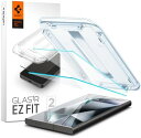 【200円引クーポン付】 Spigen EZ Fit ガラスフィルム Galaxy S24 Ultra 用 貼り付けキット付き ギャラクシー S24ultra 対応 保護 フィルム 2枚入