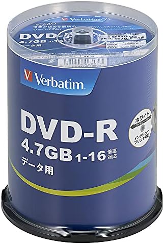 【200円引クーポン付】 Verbatim バーベイタム 1回記録用 DVD-R 4.7GB 100枚 ホワイトプリンタブル 1-16倍速 片面1層 送料無料