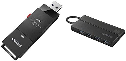 【ポイント2倍】 【500円引クーポン付】 バッファロー SSD 外付け 250GB 小型 コンパクト ポータブル PS5/PS4対応(メーカー動作確認済) USB3.2Gen1 ブラック SSD-PUT250U3-B/N＋USB ハブ USB3.0 BSH4U135U3BK