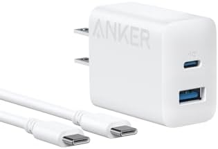 Anker 急速充電器 【200円引クーポン付】 Anker Charger (20W, 2-Port) with USB-C ＆ USB-C ケーブル 20W USB-C＆USB-Cケーブル付属 2ポート急速充電器)PSE技術基準適合/USB PD対応/PowerIQ搭載/コンパクトサイズ Android スマートフォン iPad その他 各種機器対応 (ホワイト)