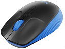 ロジクール フルサイズ ワイヤレス マウス M190BL ワイヤレスマウス 左右対称 無線 USB windows mac chrome M190 ブルー 国内...