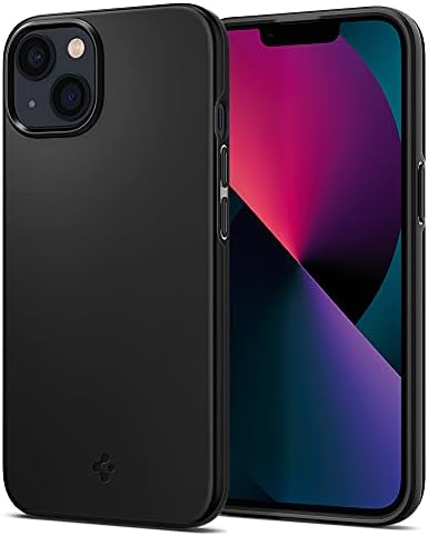 Rakuten - 【ポイント2倍】 【クーポン付】 Spigen iPhone13Miniケース 耐衝撃 マット感 米軍MIL規格取得 厚さ1.55mm 2重構造 PC素材 さらさら 超極薄 レンズ保護 超薄型 超軽量 指紋防止 擦り ACS03678 (ブラック)