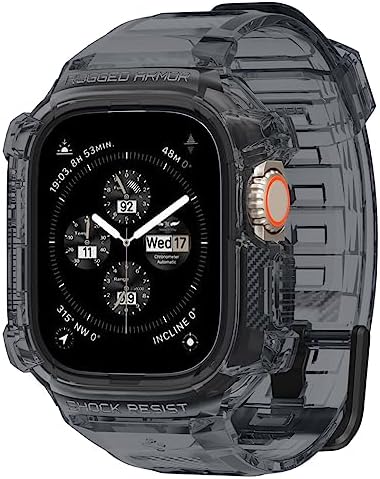 Rakuten - 【ポイント2倍】 【クーポン付】 Spigen Apple Watch Ultra2 バンド 49mm 45mm 44mm 42mm 一体型 耐衝撃 PC TPU 二重構造 スポーツバンド 落下 衝撃 吸収 耐久性 傷防止 ラギッド・アーマー・プロ ACS06028 (スペース・クリスタル)