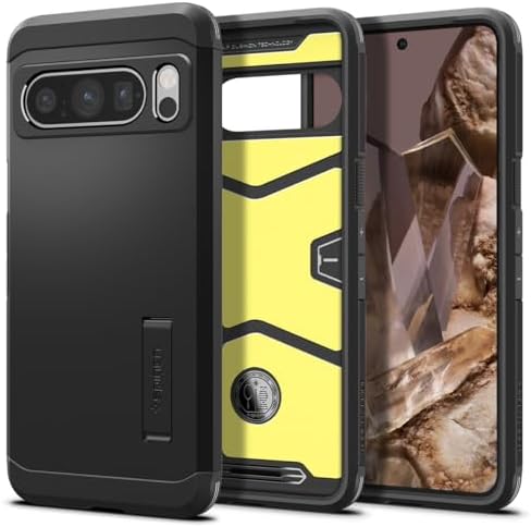 Rakuten - 【ポイント2倍】 【クーポン付】 Spigen Google Pixel8 Pro ケース スタンド付き 米軍MIL規格取得 耐衝撃 三層構造 スマホスタンド カメラ保護 傷防止 衝撃 吸収 タフ・アーマー ACS06319 (ブラック)