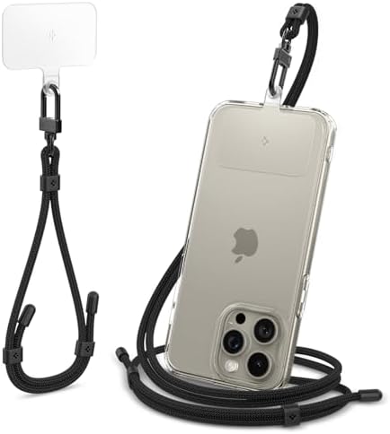 Rakuten - 【ポイント2倍】 【クーポン付】 Spigen スマホショルダー ユニバーサル クロスボディ + 携帯ストラップ リストストラップセット 15 14 13 12 11 Pro Max SE, Samsung Galaxy S24 S23 Ultra, Pixel 8 7 6 Pro 対応 AFA06259 (ブラック)