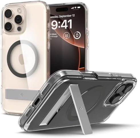 Rakuten - 【ポイント2倍】 【クーポン付】 コンパクトなスタンド付きSpigen iPhone 16 Pro ケース MagSafe対応 クリア スタンド付き 米軍MIL規格 ウルトラ・ハイブリッドS・マグフィット ACS08143 (グラファイト)