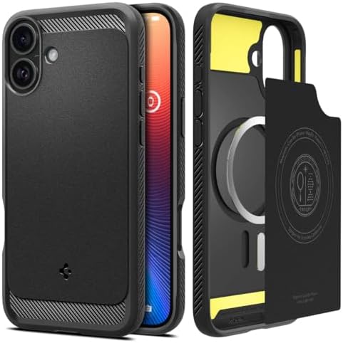 Rakuten - 【ポイント2倍】 【クーポン付】 Spigen iPhone 16 ケース MagSafe対応 耐衝撃TPU ソフト マット 米軍MIL規格 ラギッド・アーマー・マグフィット ACS08214 (マット・ブラック)