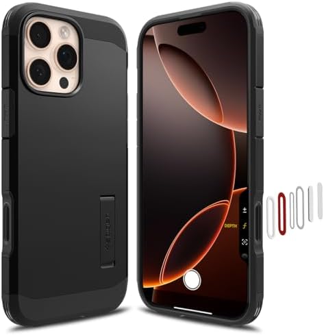 Rakuten - 【ポイント2倍】 【クーポン付】 カメラコントロールカバー付きSpigen iPhone 16 Pro Max ケース MagSafe対応 マグネット搭載 スタンド ボタン保護 タフ・アーマー（AI）T・マグフィット ACS08503 (ブラック)