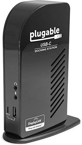 【200円引クーポン付】 Plugable USB-C ドッキングステーション 60W 充電機能付き - HDMI DisplayPort トリプルモニター 送料無料