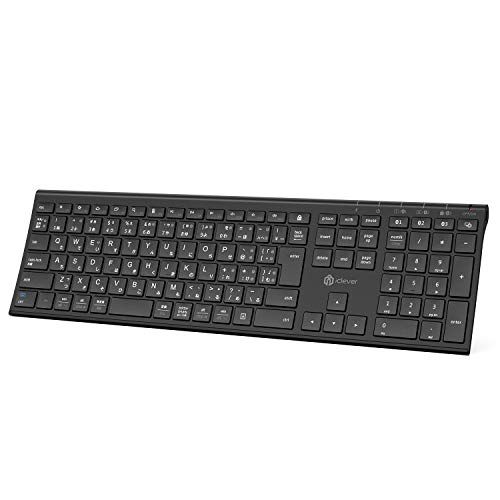 【300円引クーポン付】 iClever キーボード Bluetooth 日本語 JIS配列3台同時接続可能 type c充電式 フルサイズ 超薄型 送料無料