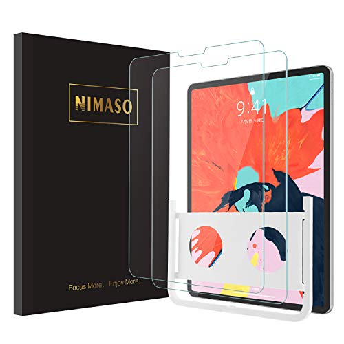 【200円引クーポン付】 ガイド枠付きNimaso iPad Pro 11 インチ アイパッド 用 保護フィルム 強化ガラス液晶 高感度/高硬度/高透過率2枚セット 送料無料